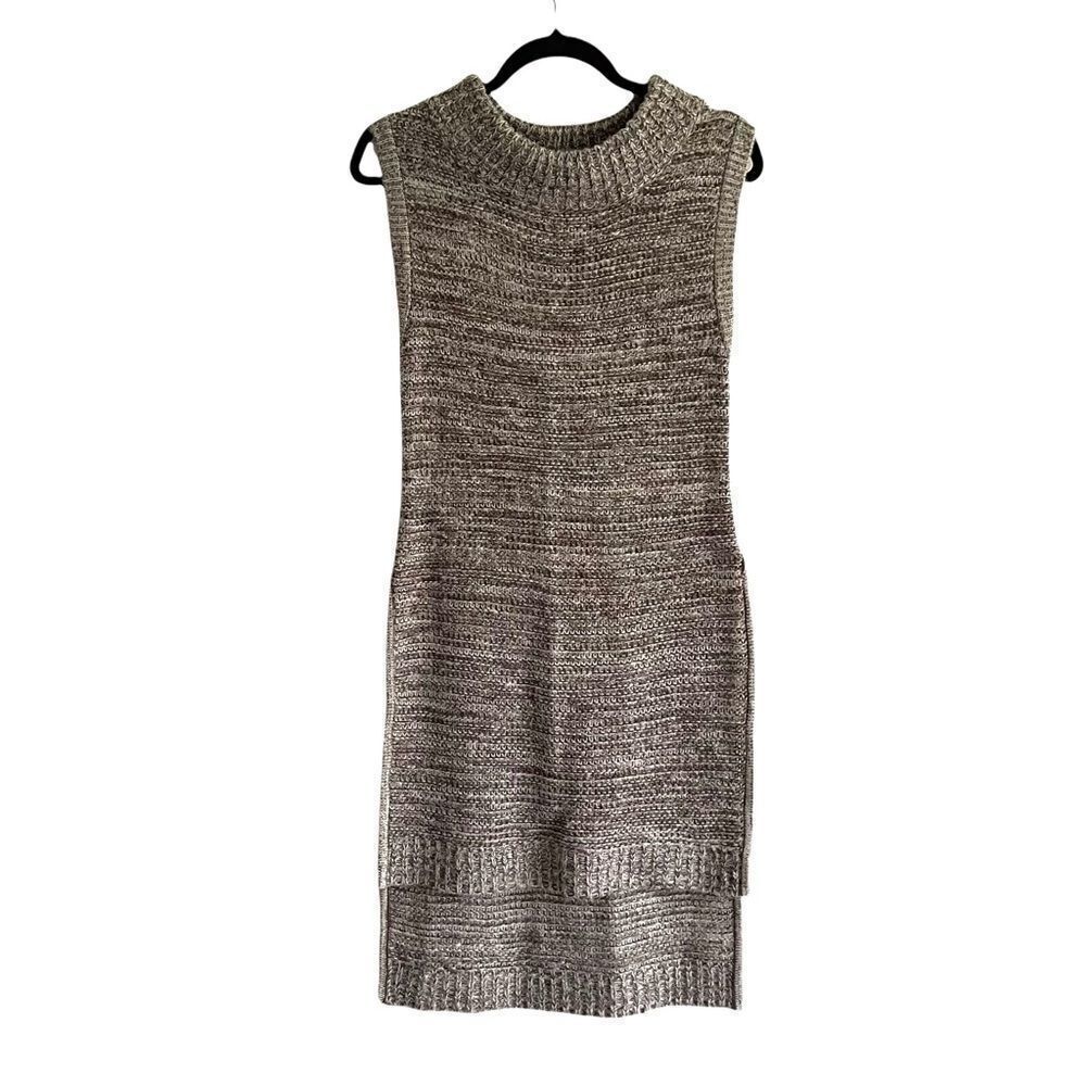 ANTHROPOLOGIE CALIFORNIA MOON RISE Sleeveless Knit Tunic Sweater Grey XS